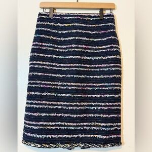 J. Crew Navy Party Tweed No. 2 Pencil Skirt